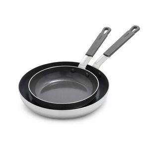 Bobby Flay -  2pk (8" and 10") Stainless Steel Cerami Black